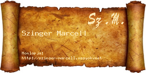 Szinger Marcell névjegykártya