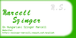 marcell szinger business card